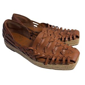 Sam and Libby Espadrille Flats in Brown 8.5